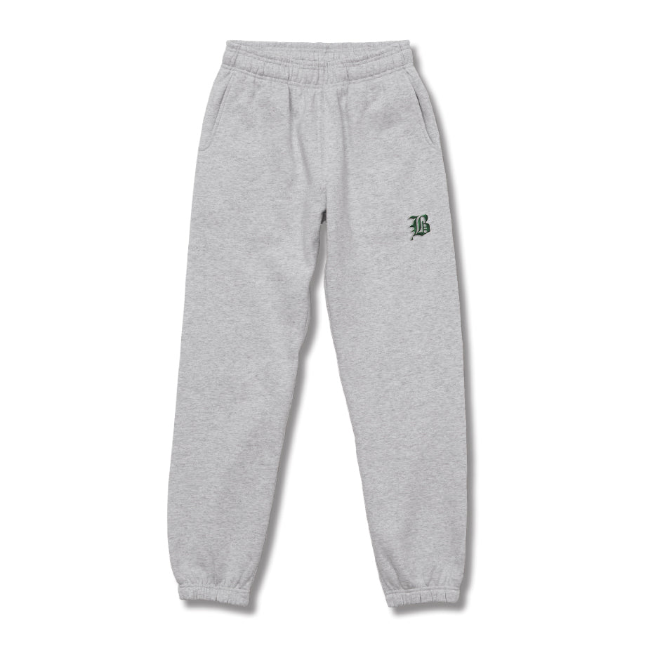 BASE LHP “B”標誌刺繡運動褲（灰色/綠色）